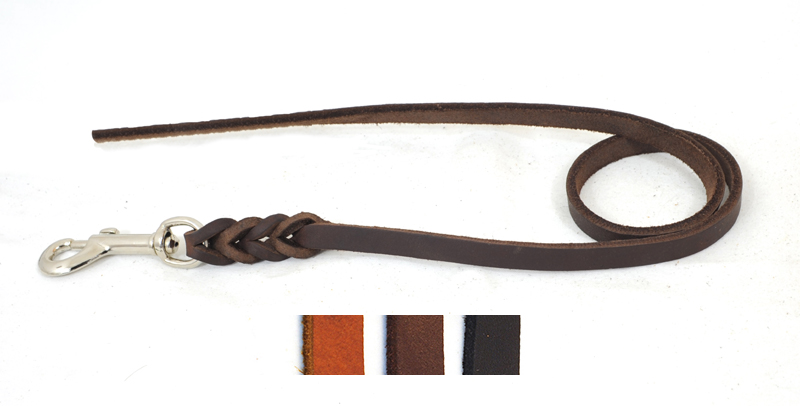 Bellepet Fettlederleine 1,35m ohne Handschlaufe - Chrom