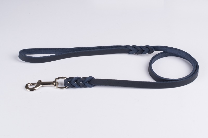 Bellepet Fettlederleine 1m mit Handschlaufe - Chrom