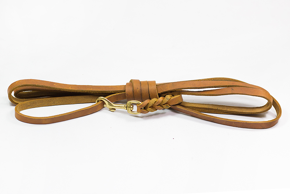 Bellepet Fettlederleine / Schleppleine 5m ohne Handschlaufe - Messing