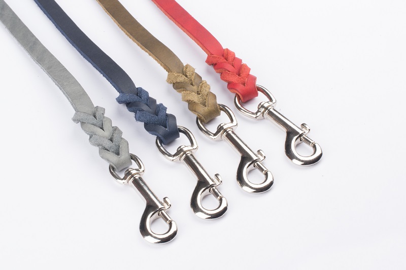 Bellepet Fettlederleine 2m mit Handschlaufe - Chrom