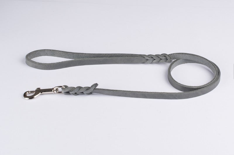 Bellepet Fettlederleine 1m mit Handschlaufe - Chrom