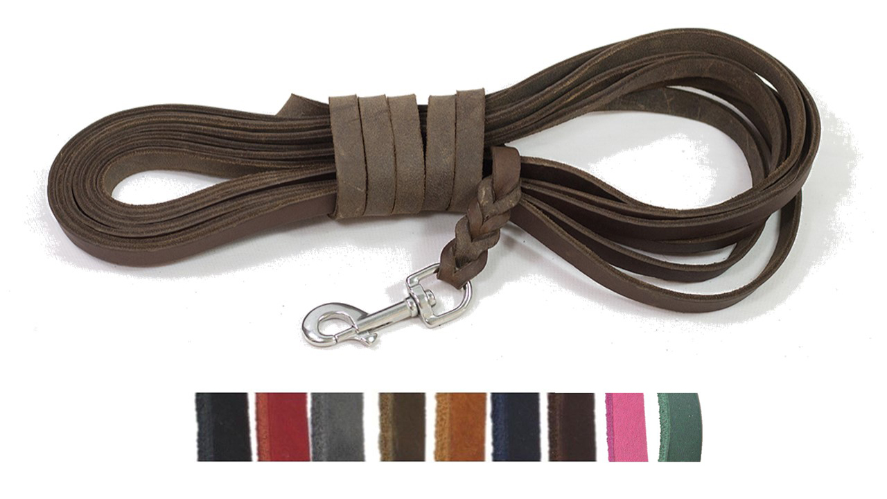 Bellepet Fettlederleine / Schleppleine 5m ohne Handschlaufe - Chrom