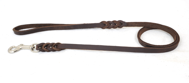 Bellepet Fettlederleine 1,50m mit Handschlaufe - Chrom