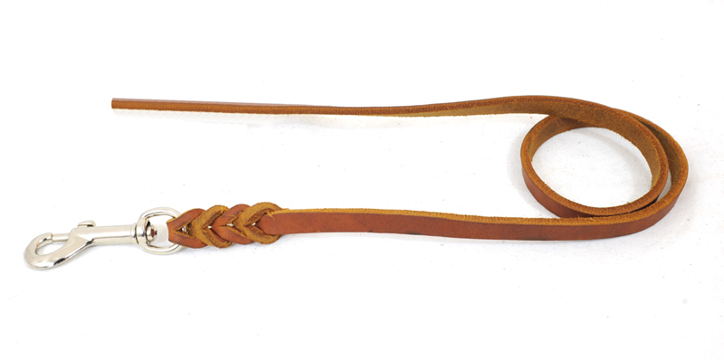 Bellepet Fettlederleine 1m ohne Handschlaufe - Chrom