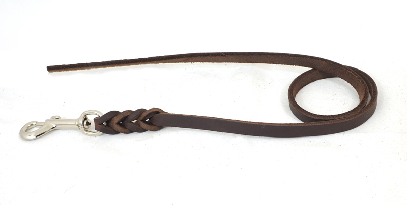 Bellepet Fettlederleine 3m ohne Handschlaufe - Chrom