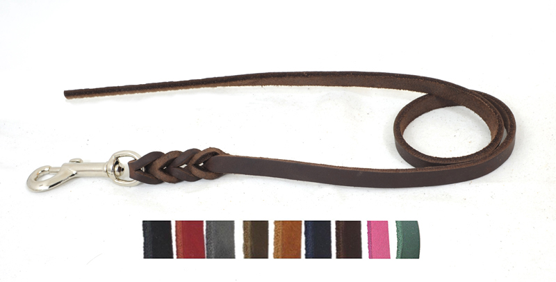 Bellepet Fettlederleine 1,35m ohne Handschlaufe - Chrom