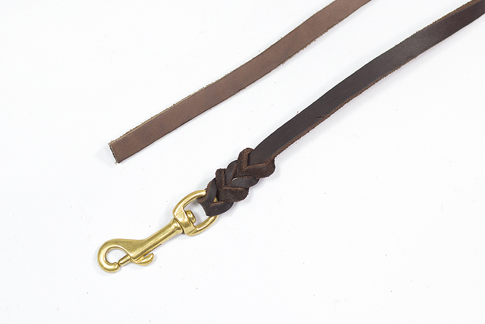 Bellepet Fettlederleine / Schleppleine 5m ohne Handschlaufe - Messing