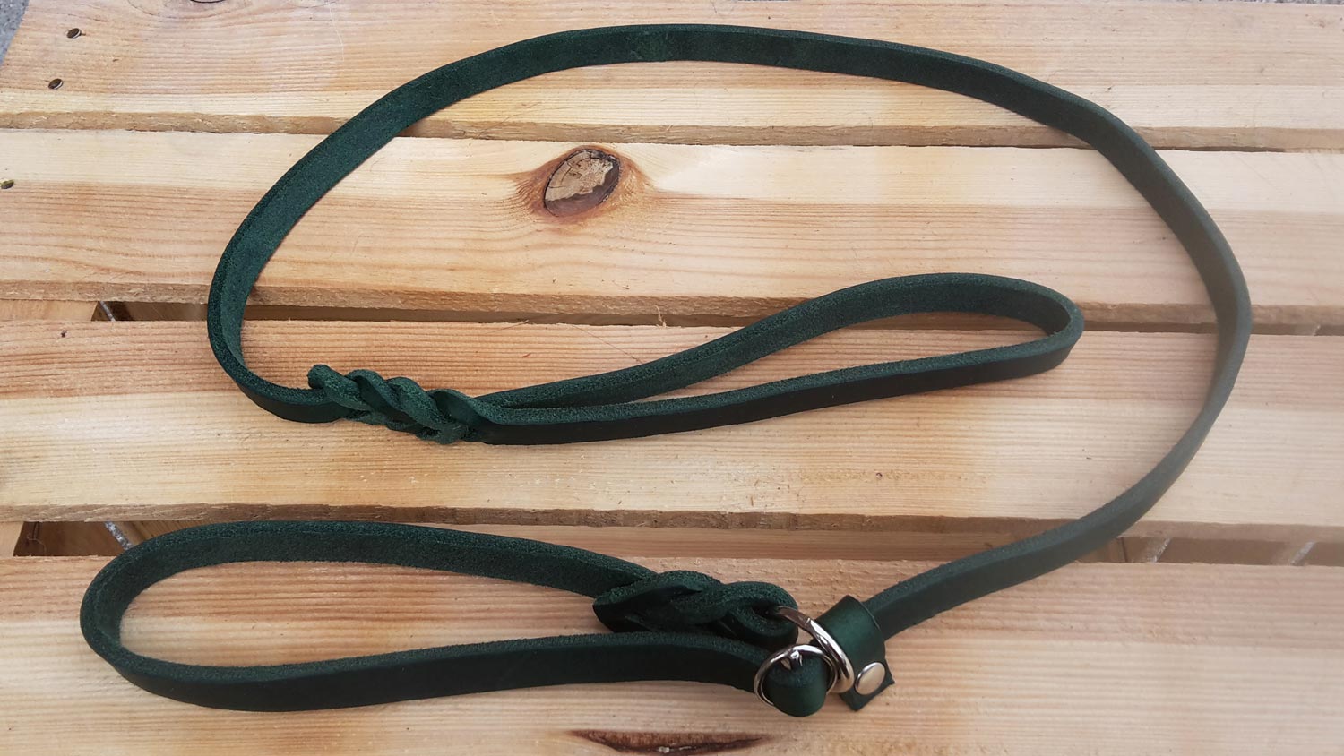 Bellepet Moxon-/Retrieverleine aus Fettleder 1,80 m mit Zugstopp - Chrom