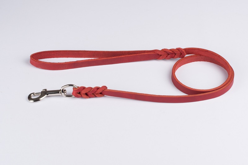 Bellepet Fettlederleine 1m mit Handschlaufe - Chrom