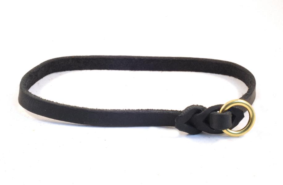 Bellepet - leichtes Halsband aus Fettleder für kleine Hunde - Messing
